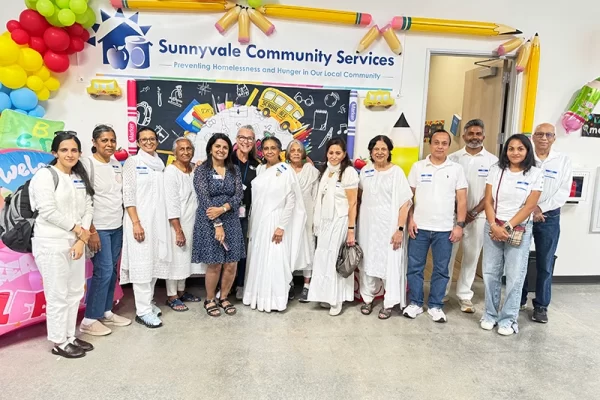 The Brahma Kumaris Meditation Center, Silicon Valley, participated in the Back-to-School Drive organized by Sunnyvale Community Services
